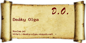 Deáky Olga névjegykártya